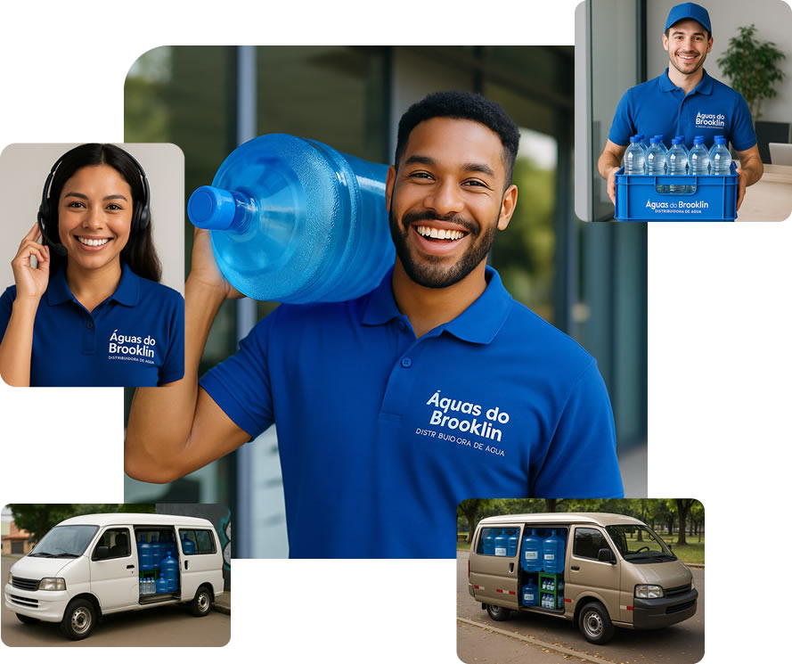 Galão de água mineral com fundo branco